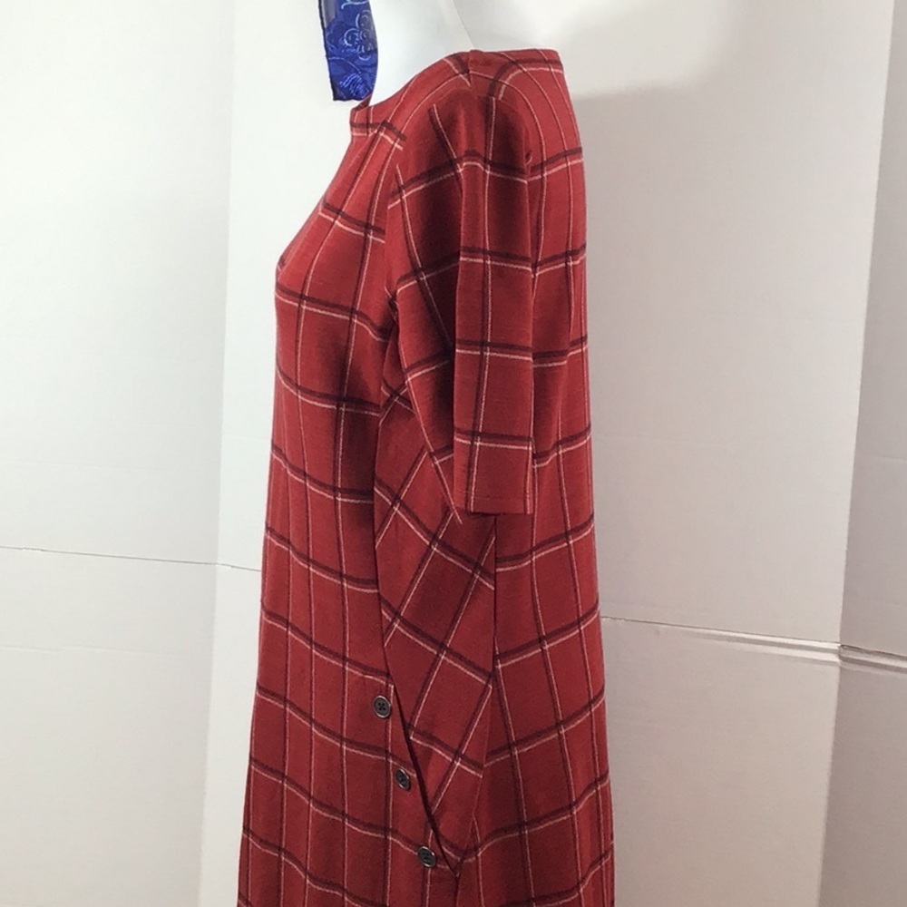 J. Jill ponte knit red windowpane shift dress S tall - Picture 5 of 10